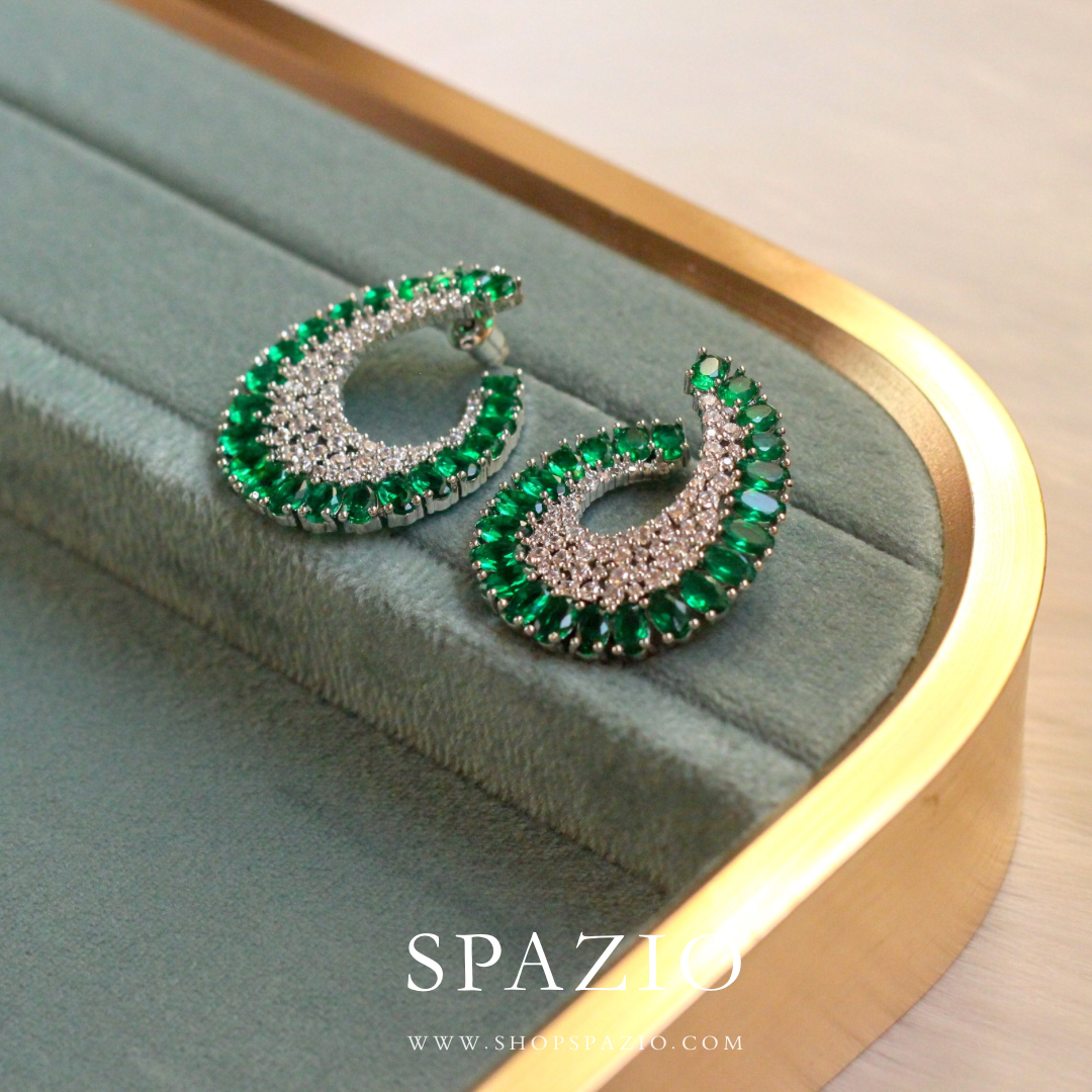 Emerald Twist CZ Studs