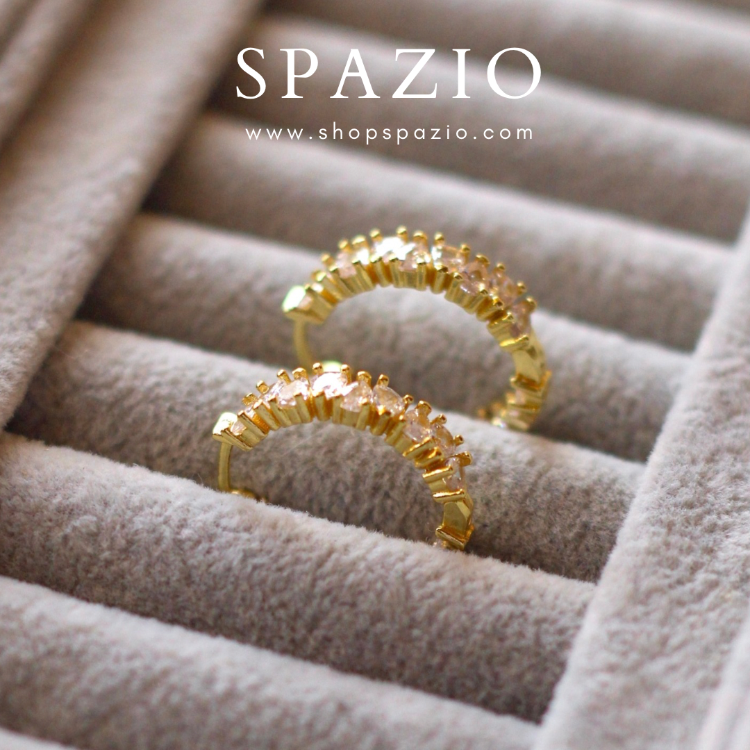 Golden Zircon Hoops