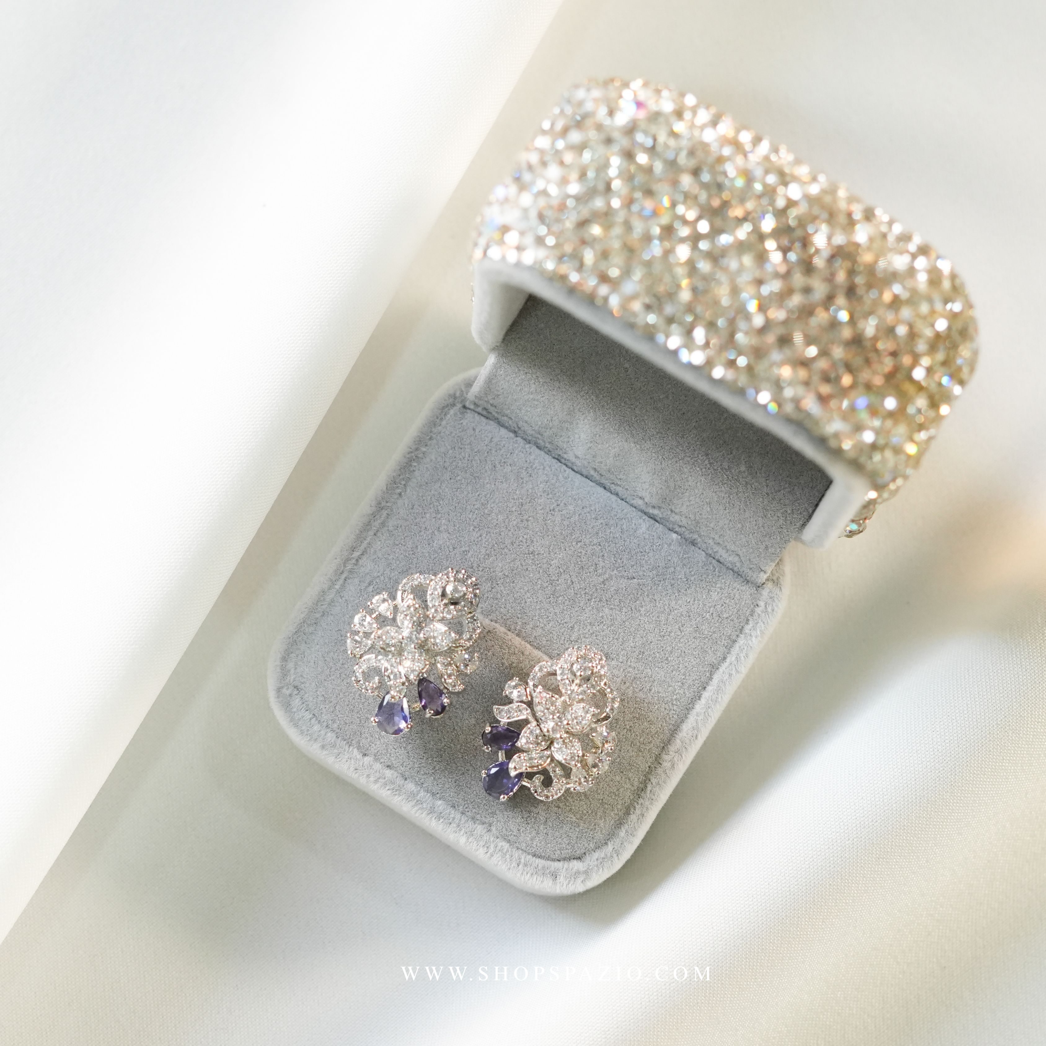 Noor Gleam Studs - Purple