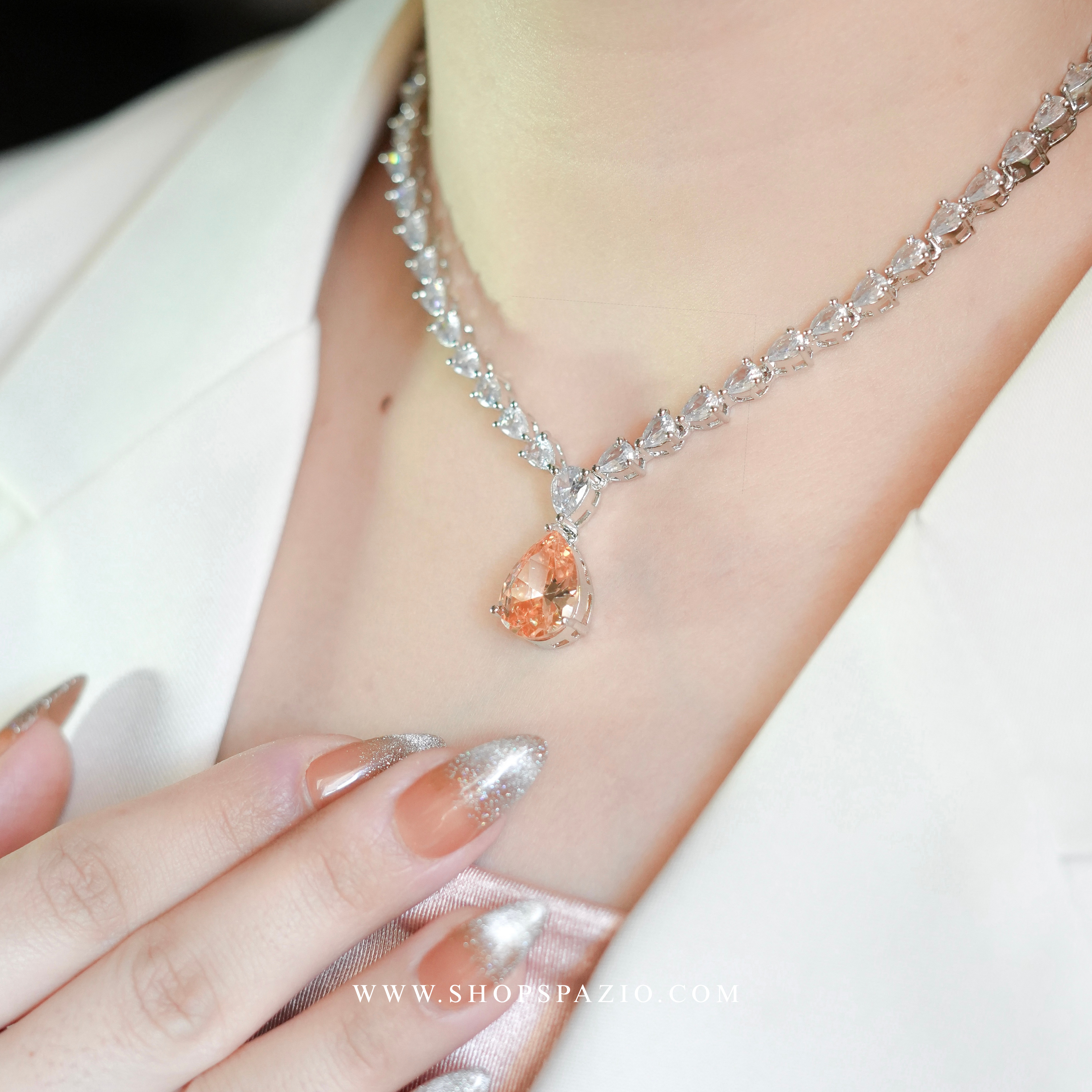 Champagne Dewdrop Necklace Set