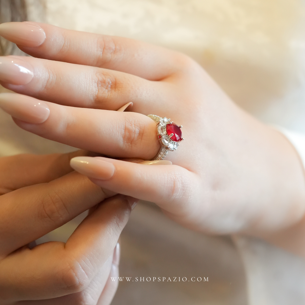 Scarlet Halo Ring - Adjustable