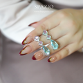 Azure Drop Zircon Earrings