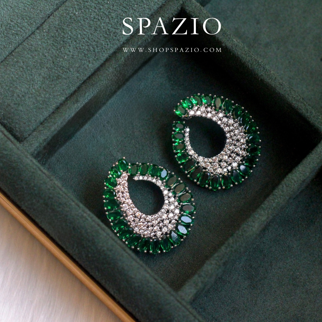 Emerald Twist CZ Studs