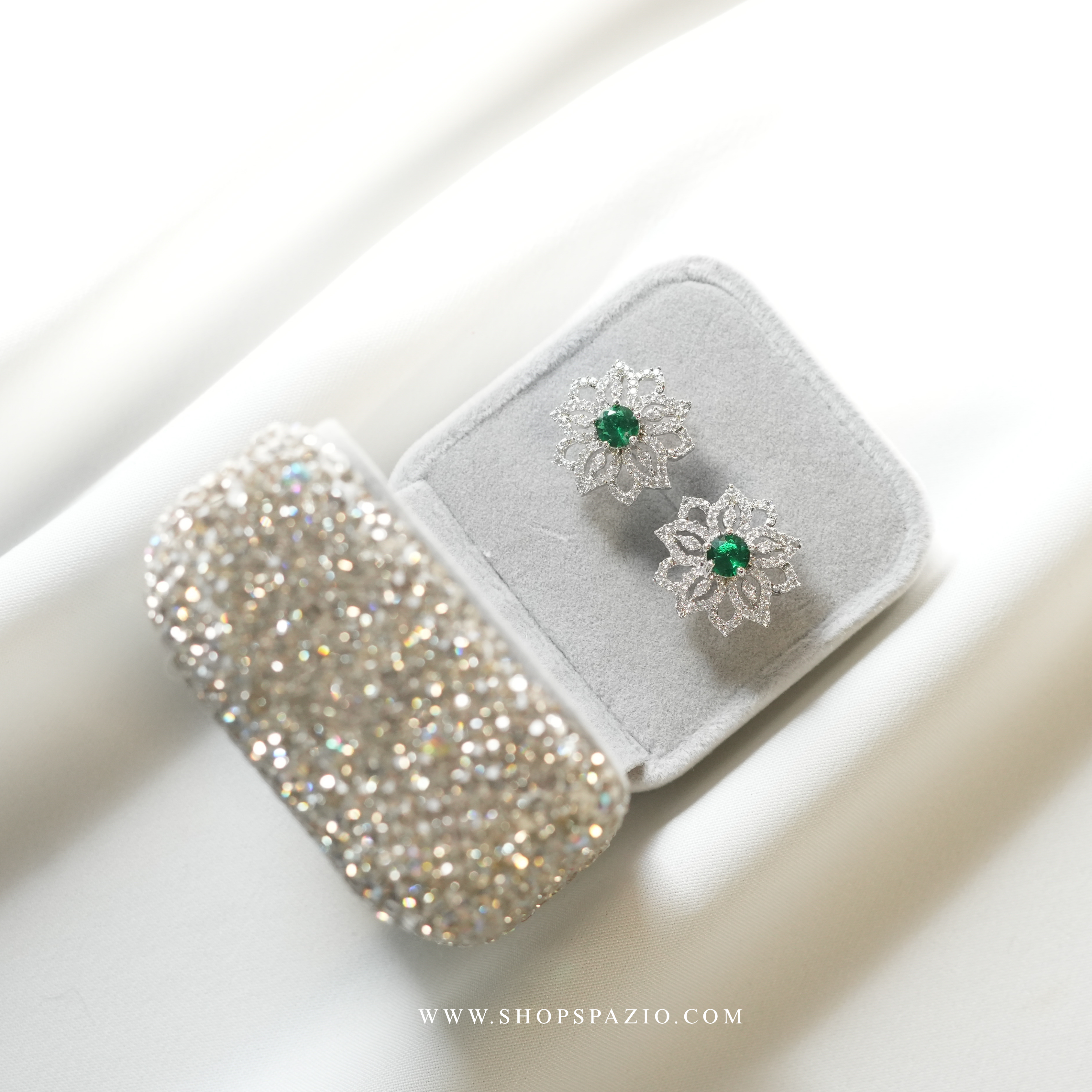 Celeste Bloom Studs -  Green