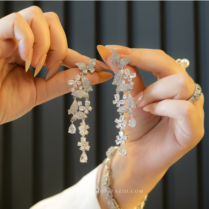 Whimsical Butterfly Drops - Silver