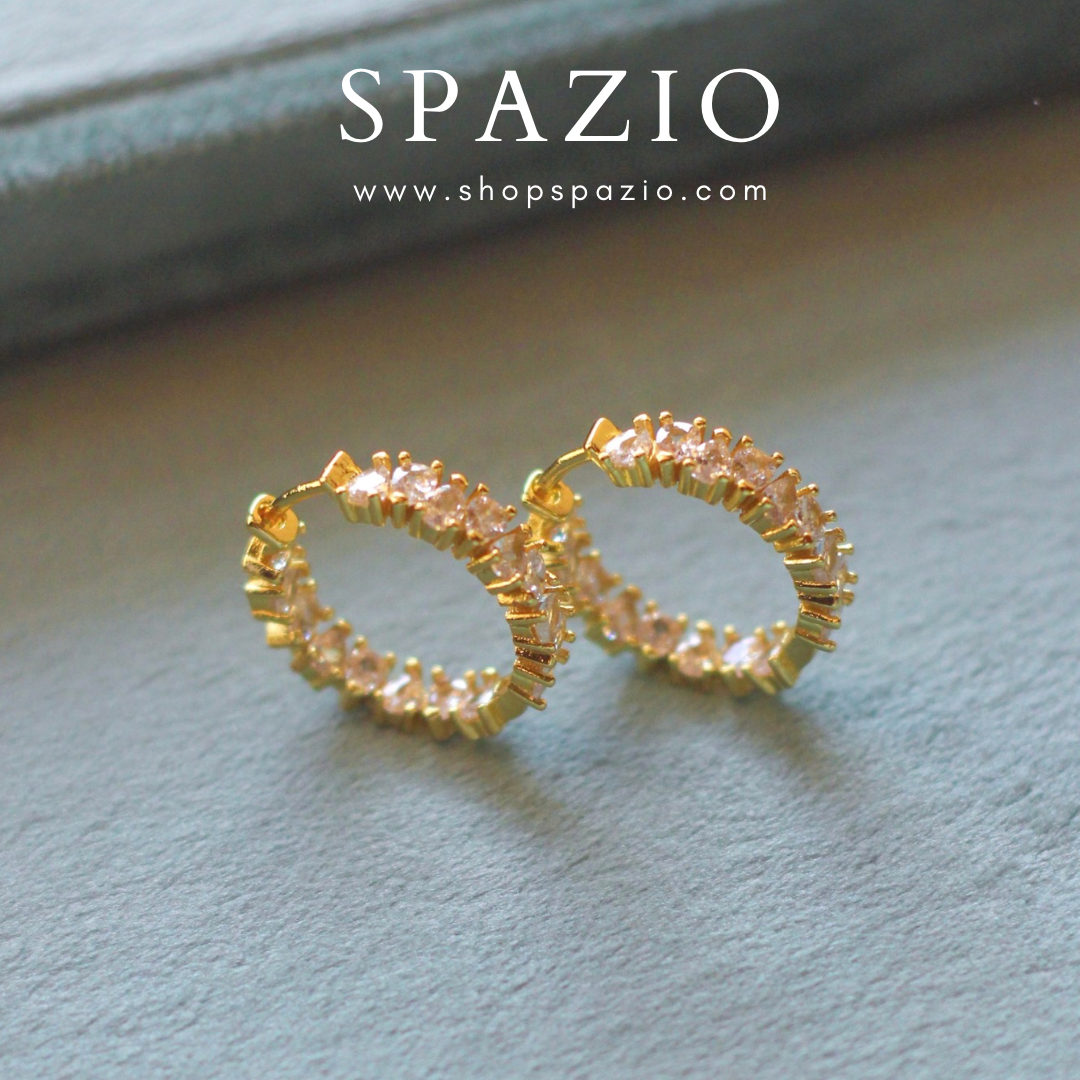 Golden Zircon Hoops