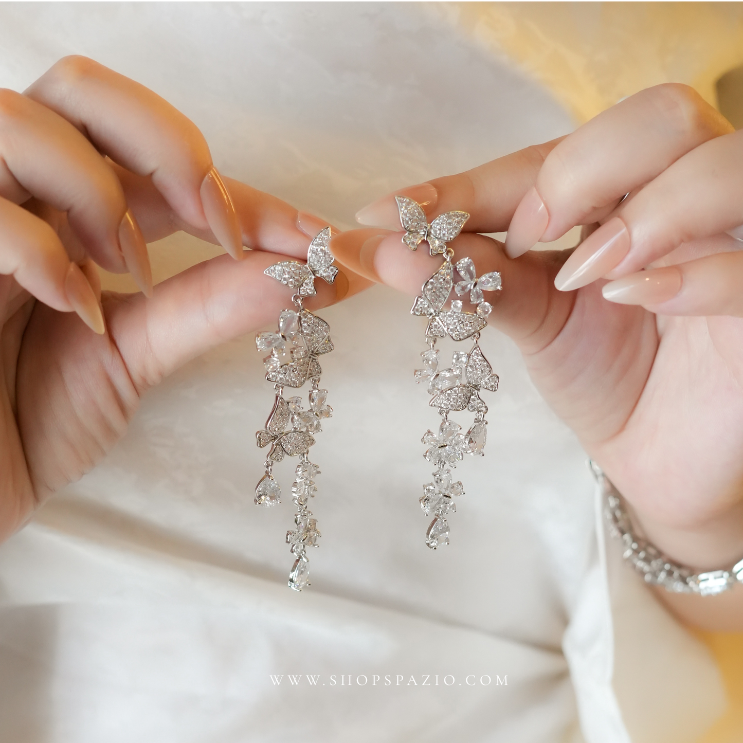 Whimsical Butterfly Drops - Silver