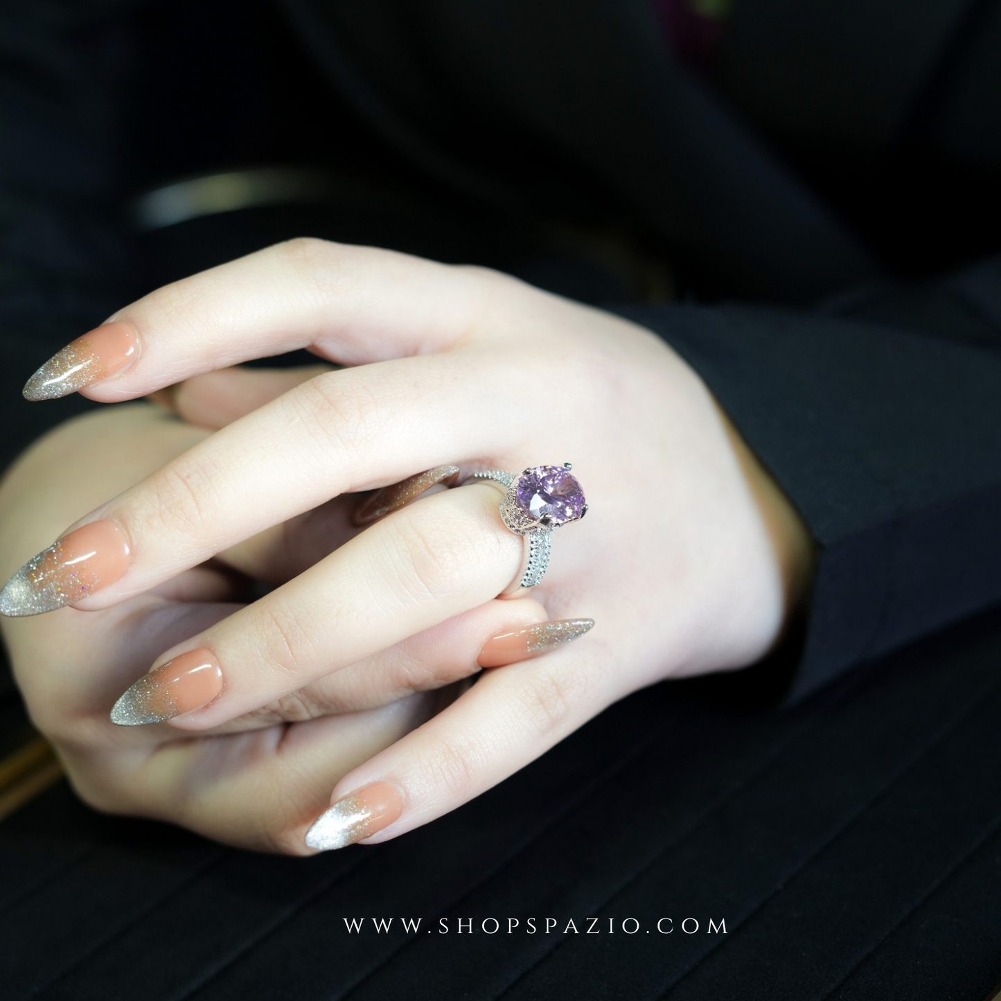 Amethyst Oval Solitaire Ring