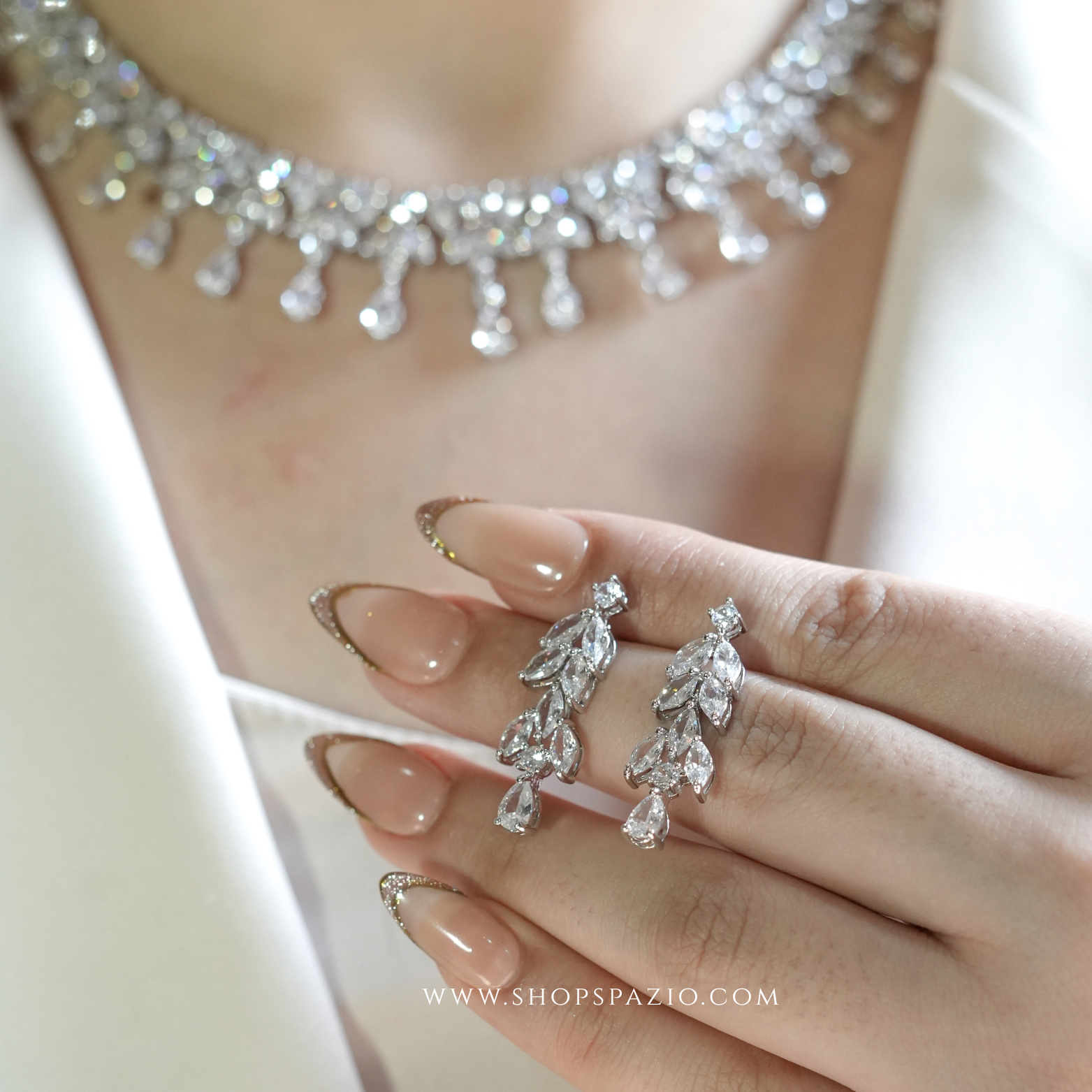 Crystal Dewdrop Necklace Set