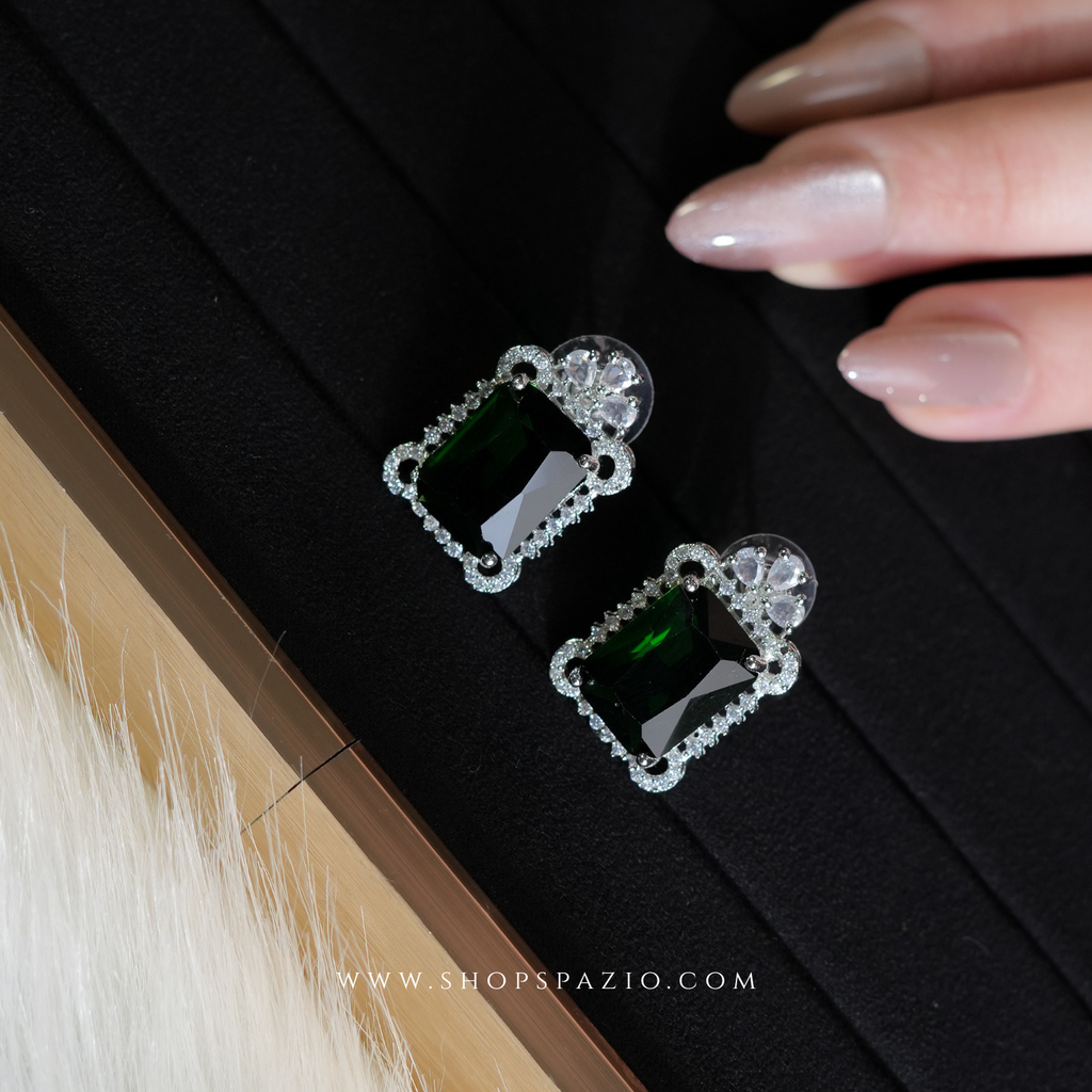 Emerald Aura Studs