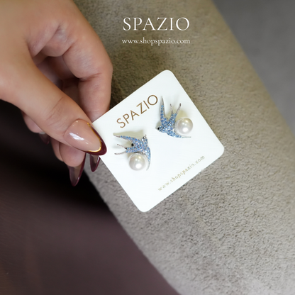 Whispering Bird Studs - Blue