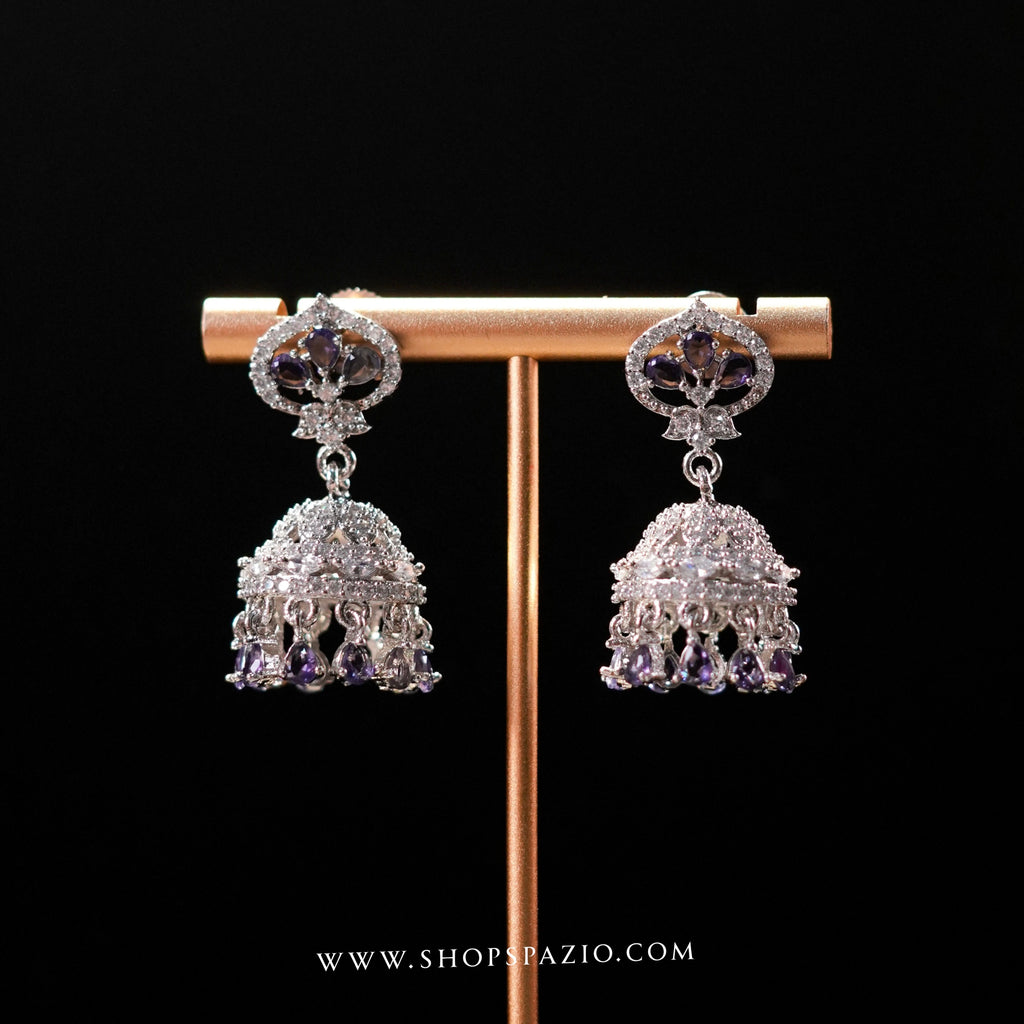 Purple Mini Jhumki Earrings