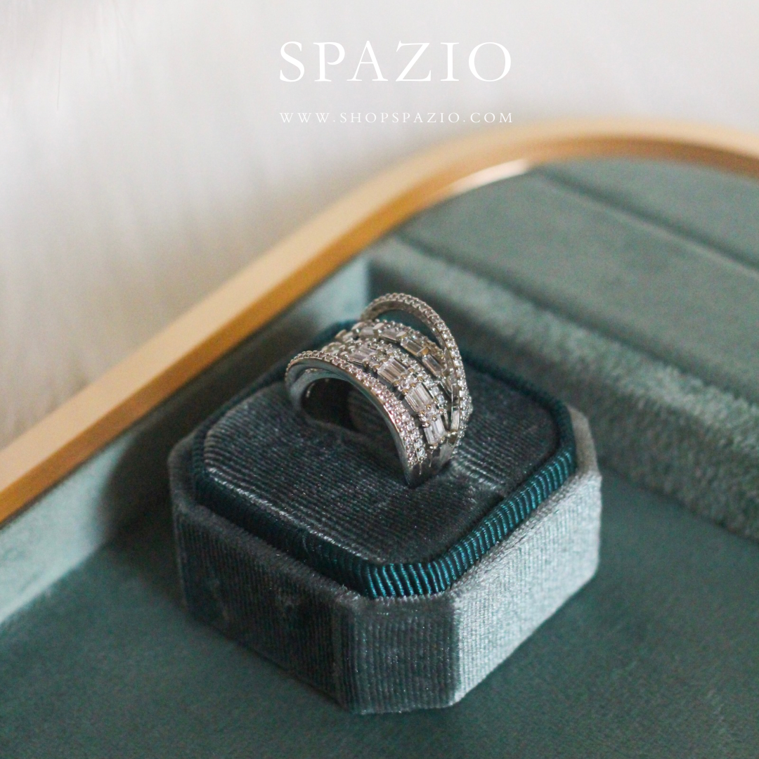 Stellar Stack CZ Ring