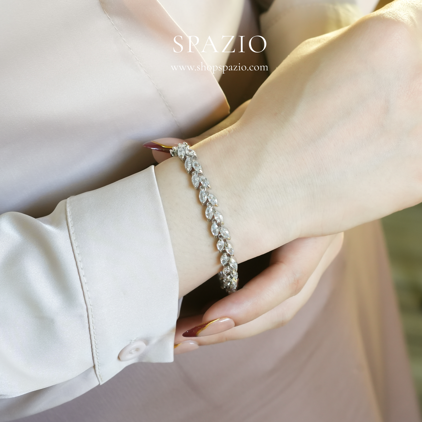 CZ Leaf Bracelet