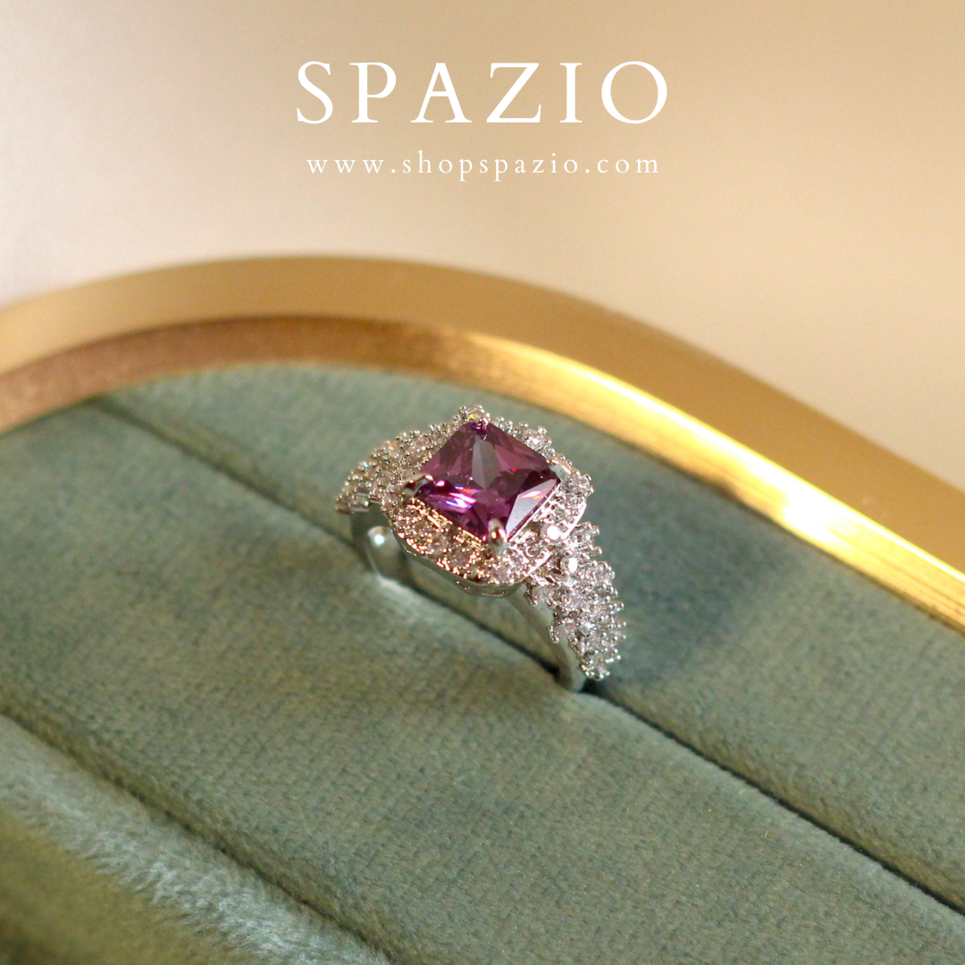 Purple Ember Ring-Adjustable