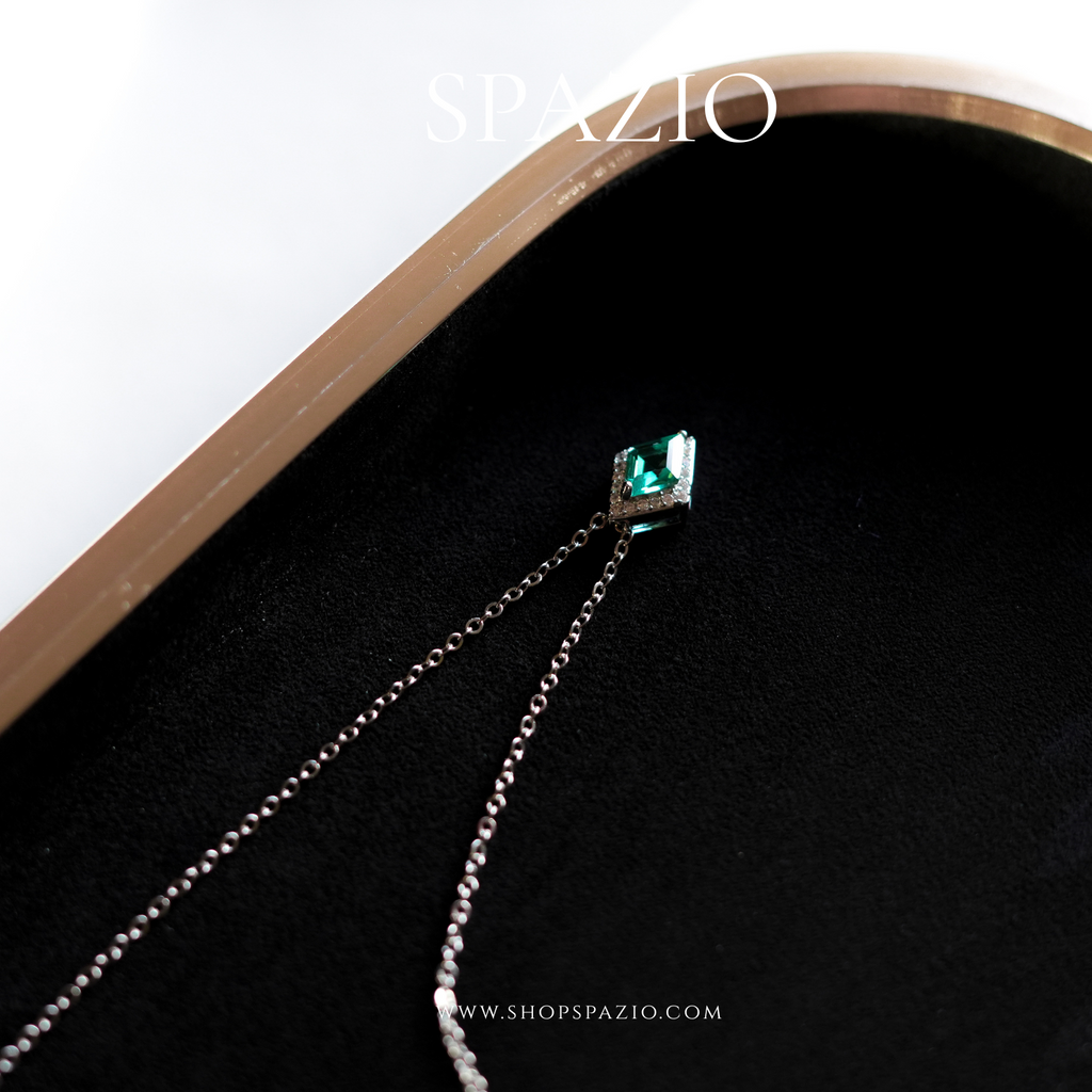 CZ Glimpse Teal Pendant