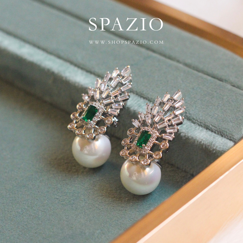 Regal Grace CZ Pearl Studs