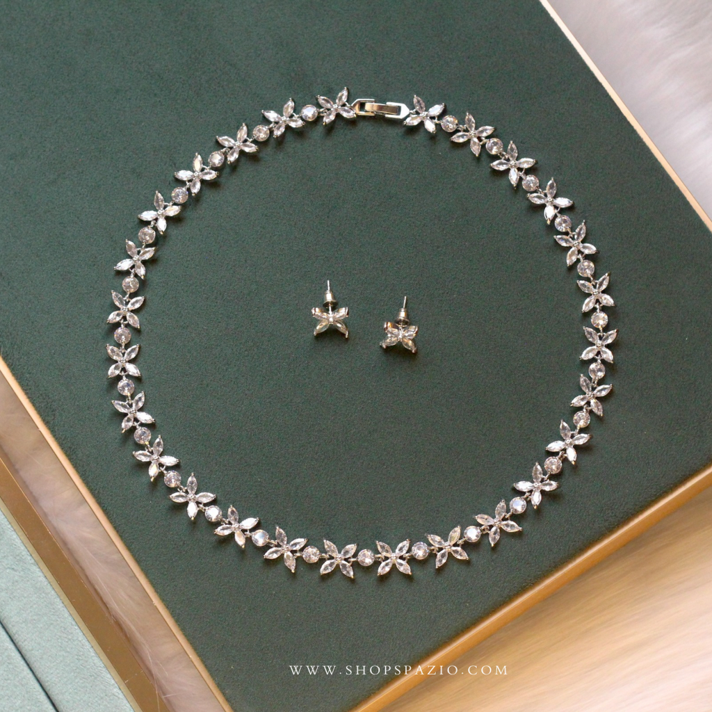 Petal Whisper CZ Necklace Set