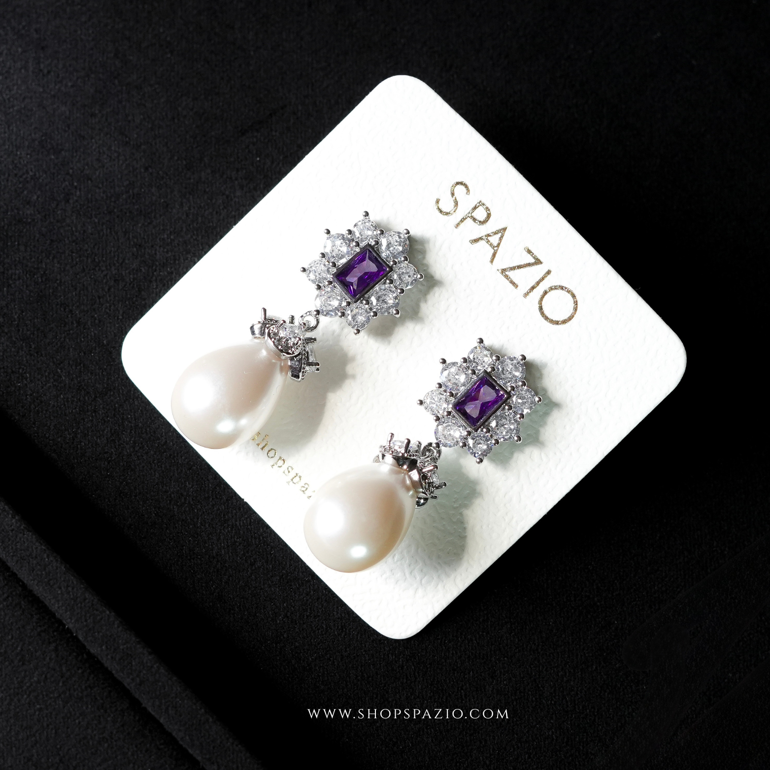 Luxe Purple Pearl Earrings
