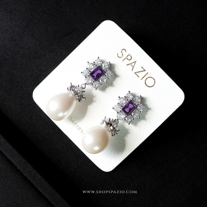 Luxe Purple Pearl Earrings