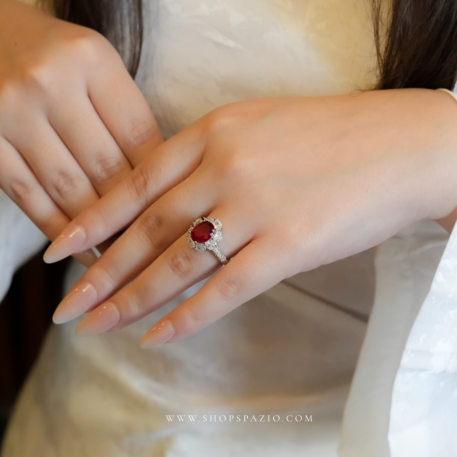 Scarlet Halo Ring - Adjustable