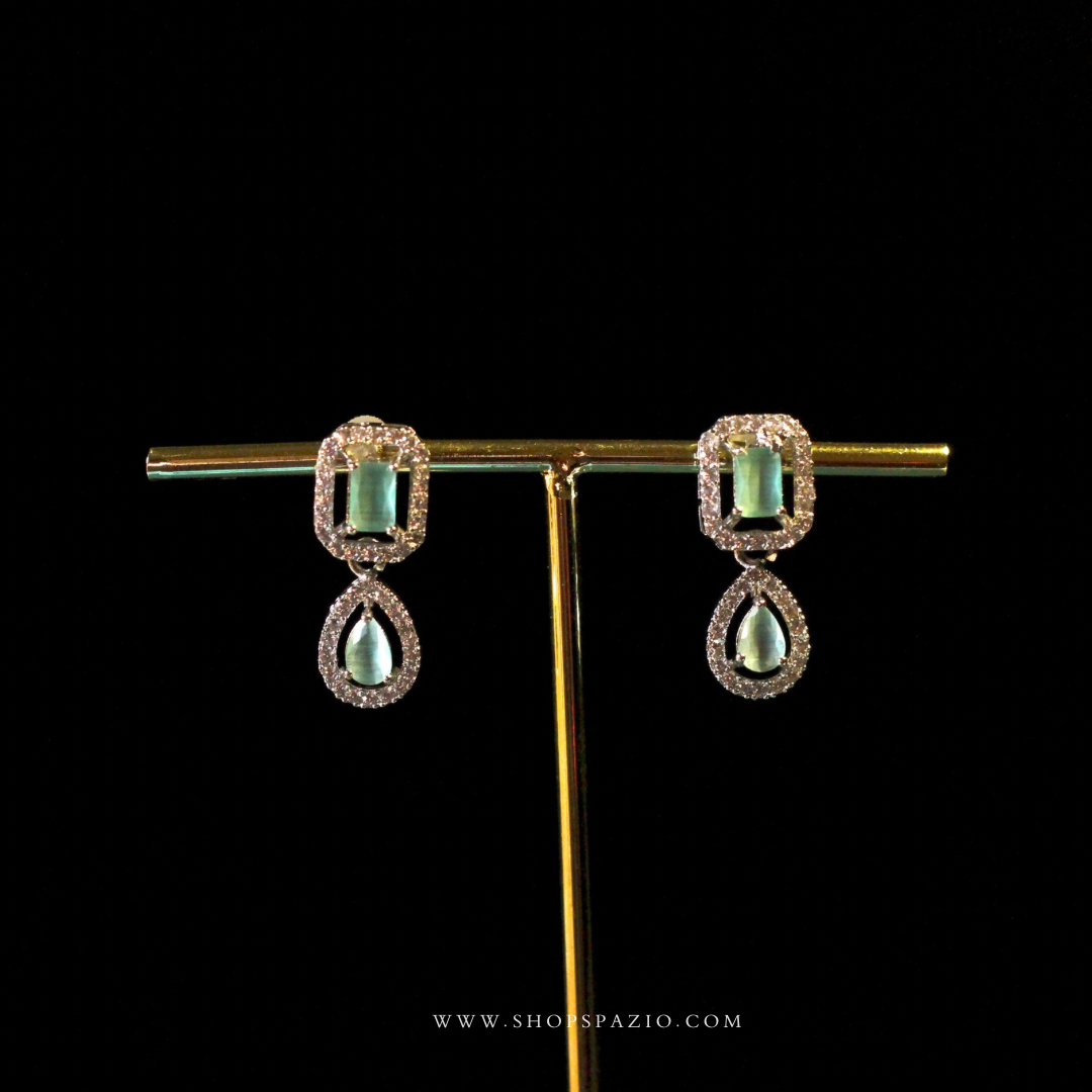 CZ Glow Necklace Set-Mint Green