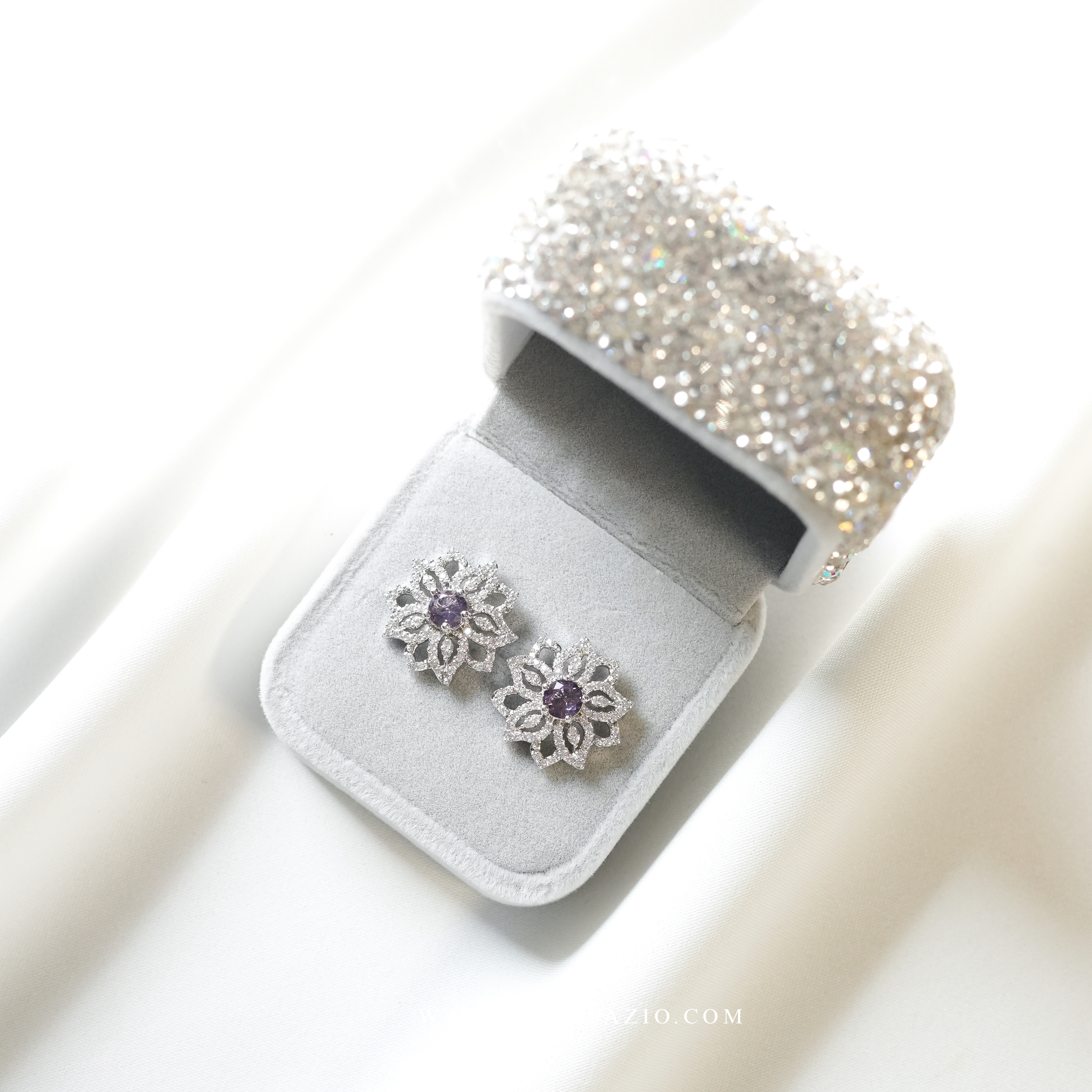 Celeste Bloom Studs -  Purple