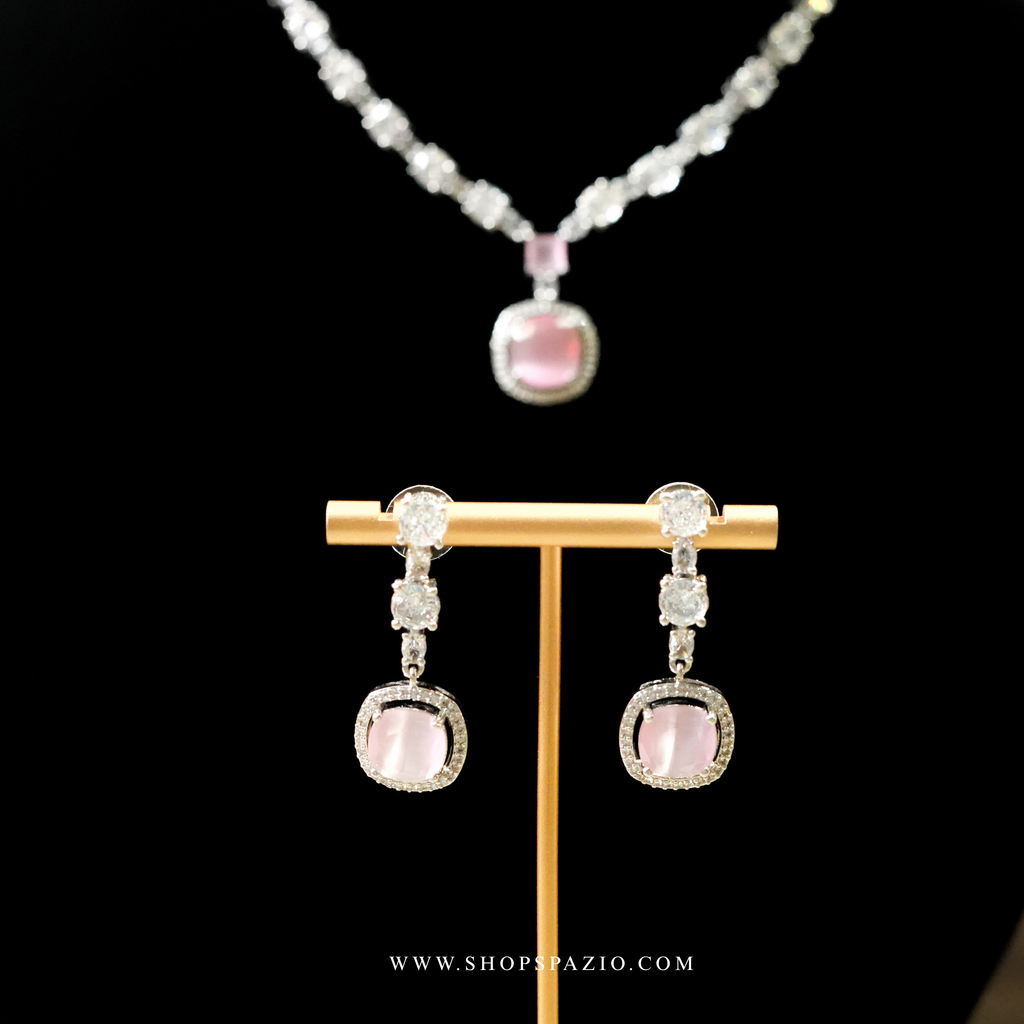 Grace Necklace Set - Matte Pink