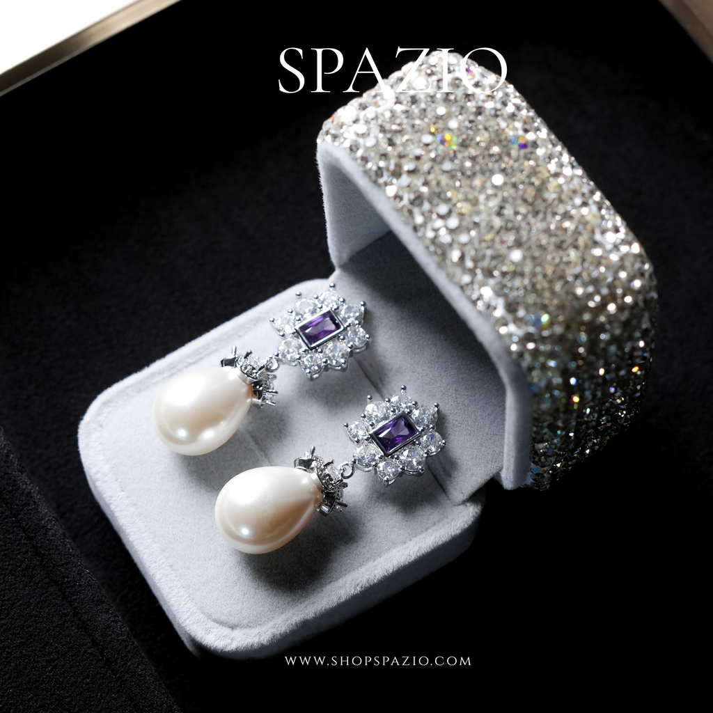 Luxe Purple Pearl Earrings