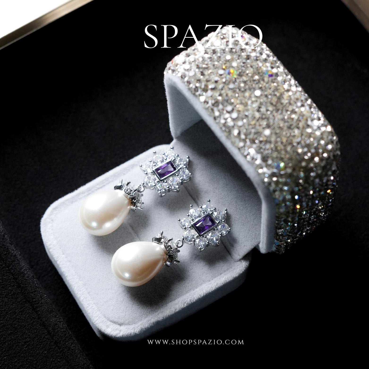Luxe Purple Pearl Earrings