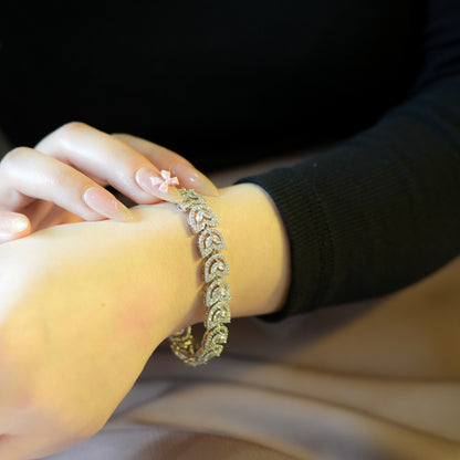 CZ Duo Leaf Bracelet