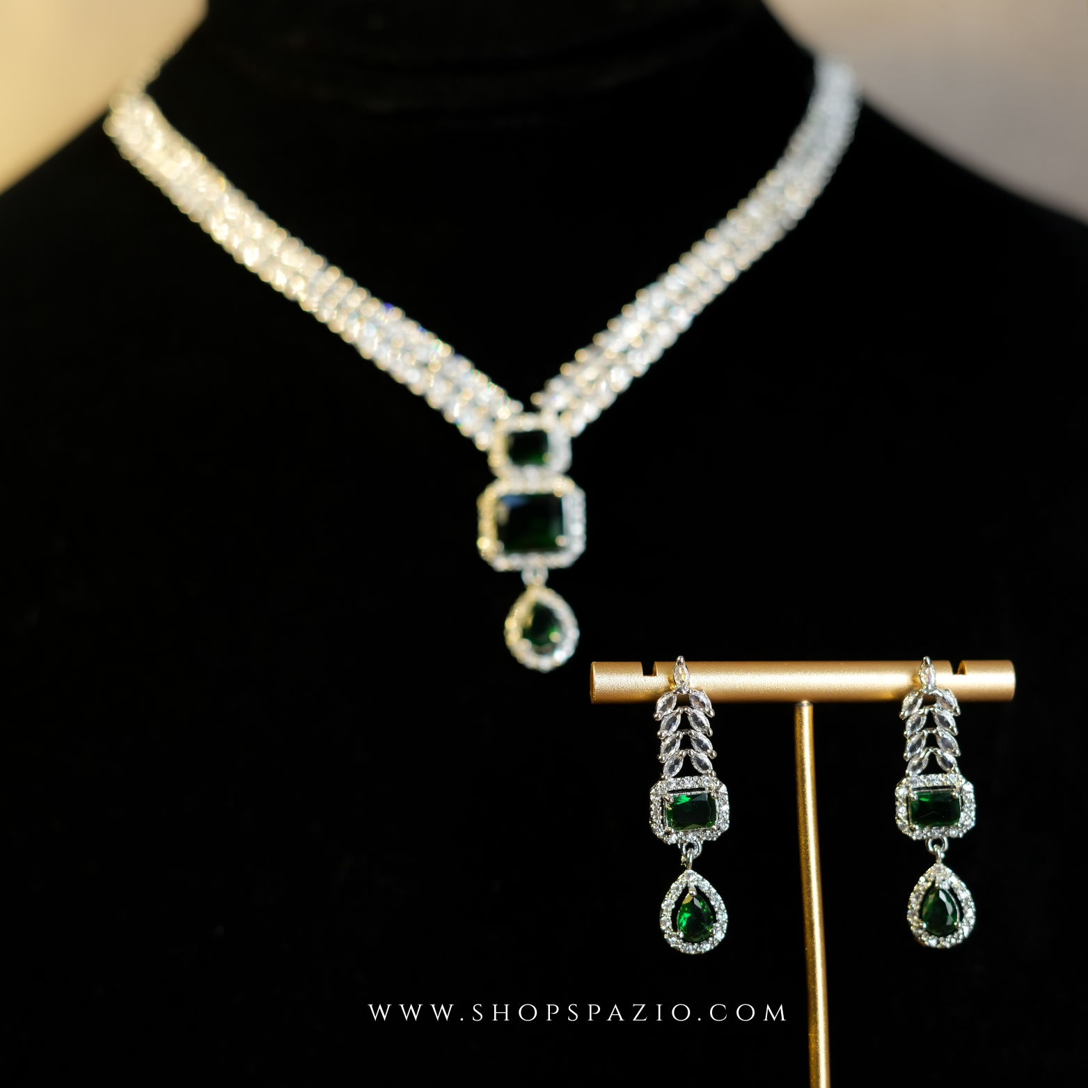 Fiora Necklace Set - Emerald Green
