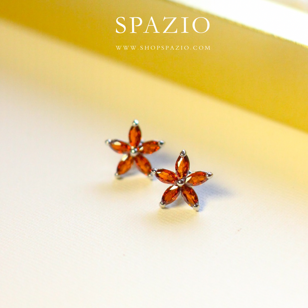 Scarlet Bloom Studs