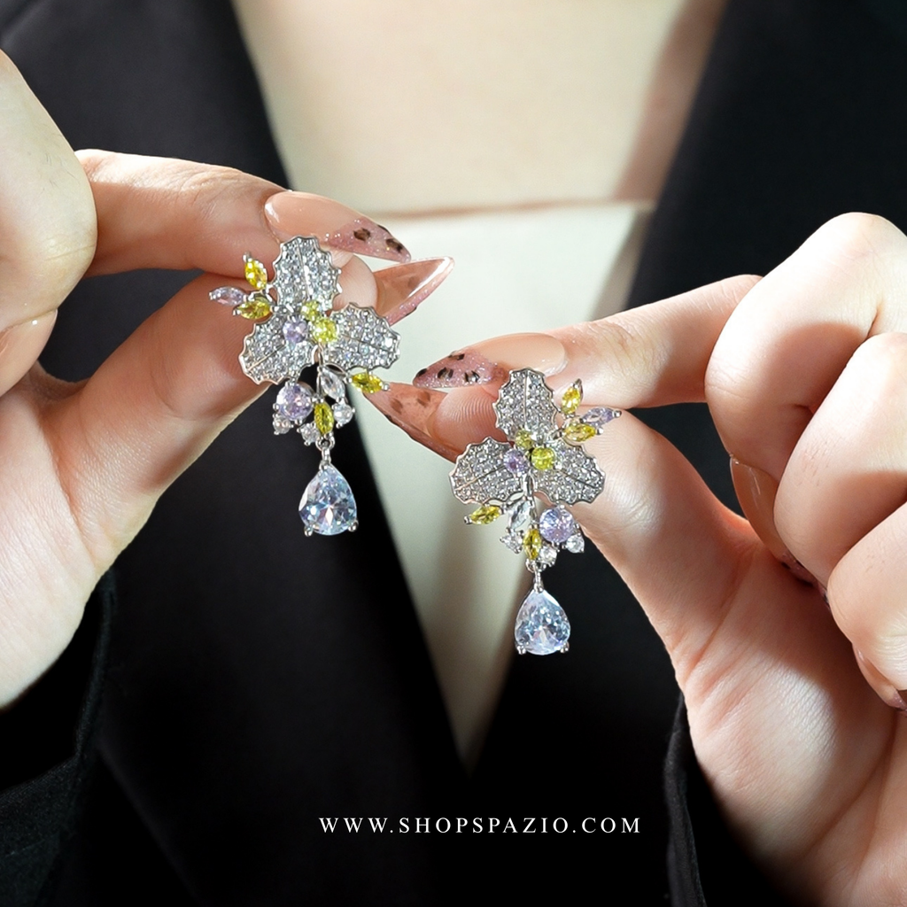 Petal Whisper Earrings - Silver