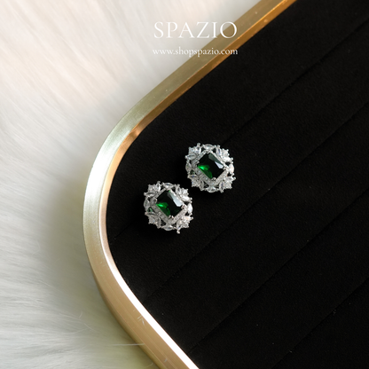 Heritage Ear Studs - Emerald Green
