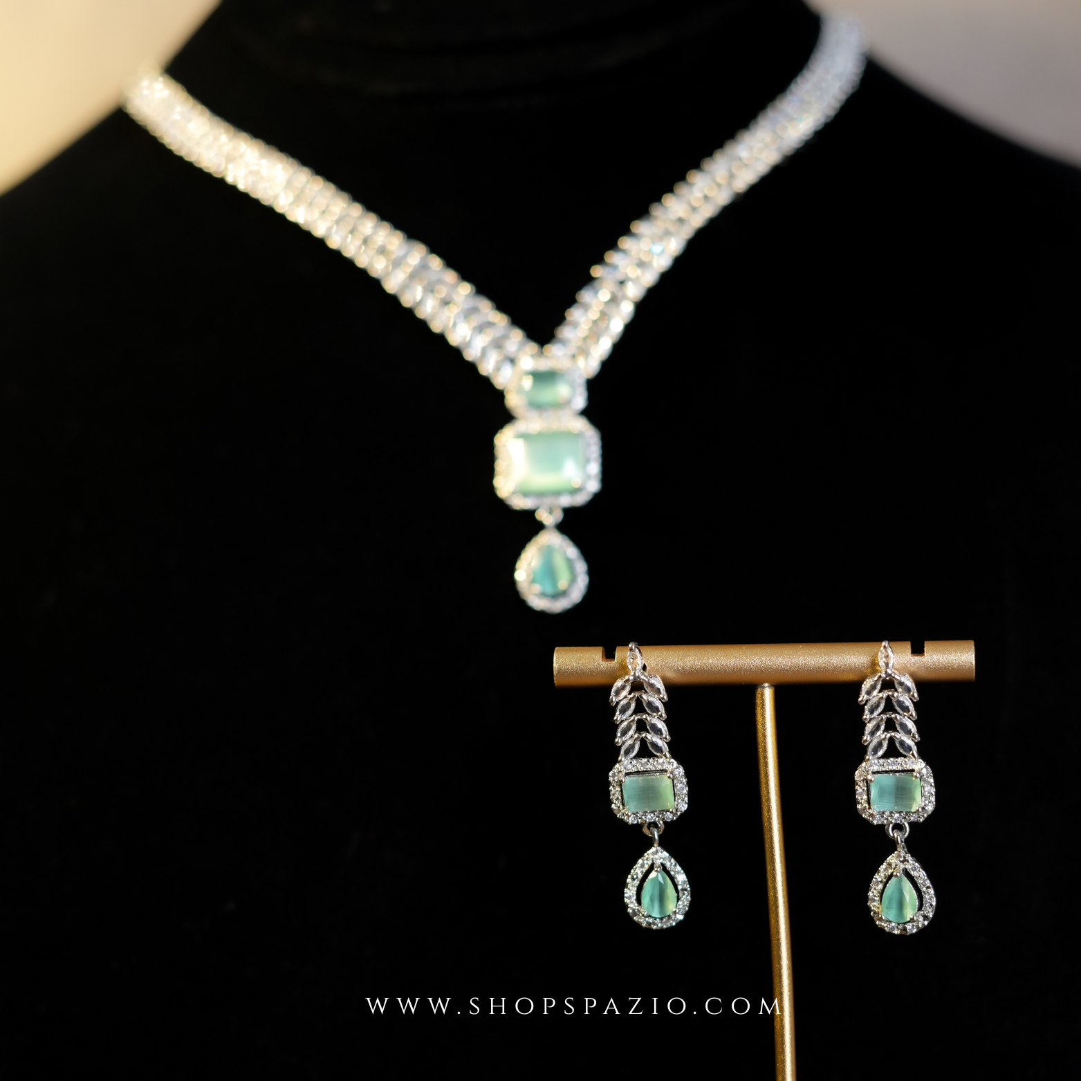 Fiora Necklace Set - Mint Blue