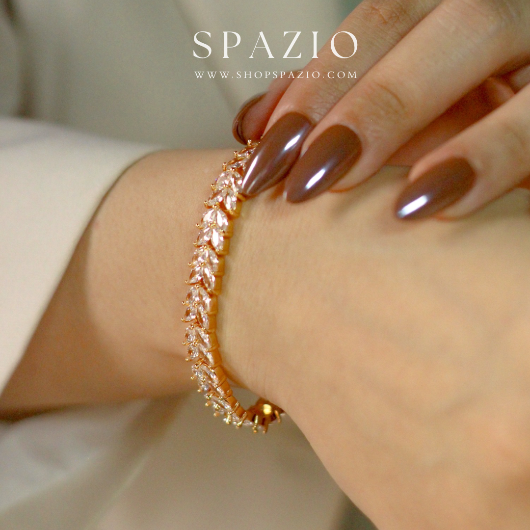 Golden Leaf Sparkle Bracelet