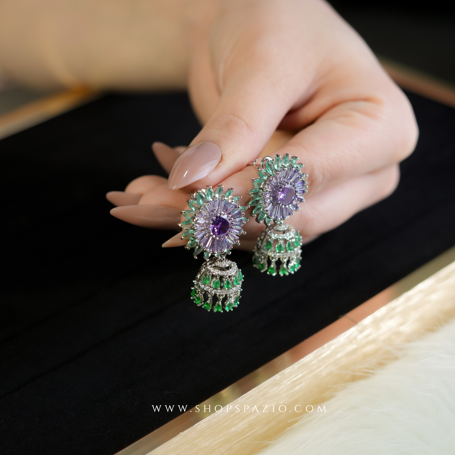 Royal CZ Jhumki Earrings