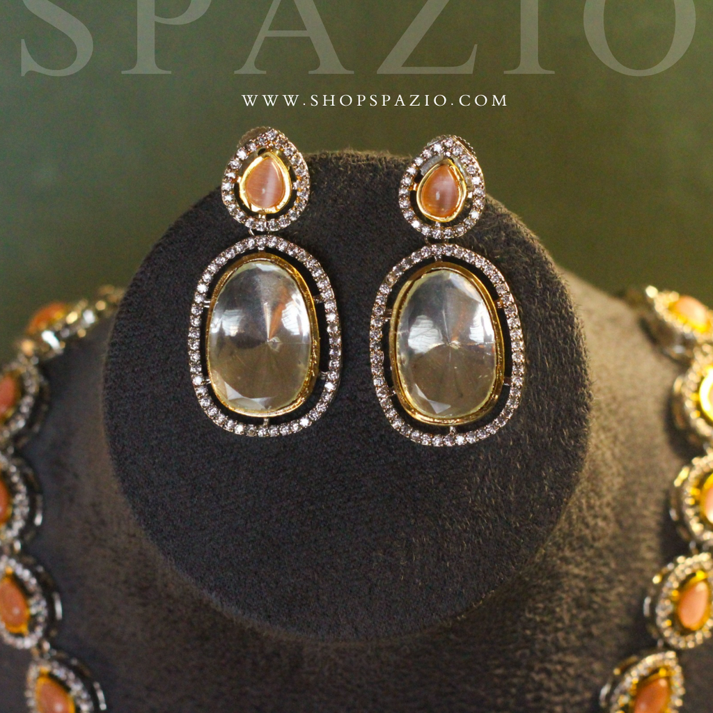 Royal Kundan Polki Set-Mustard