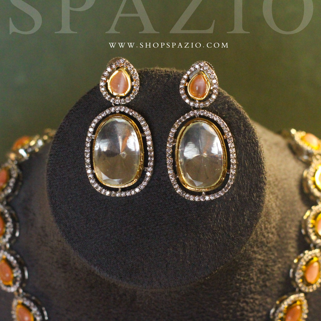 Royal Kundan Polki Set-Mustard