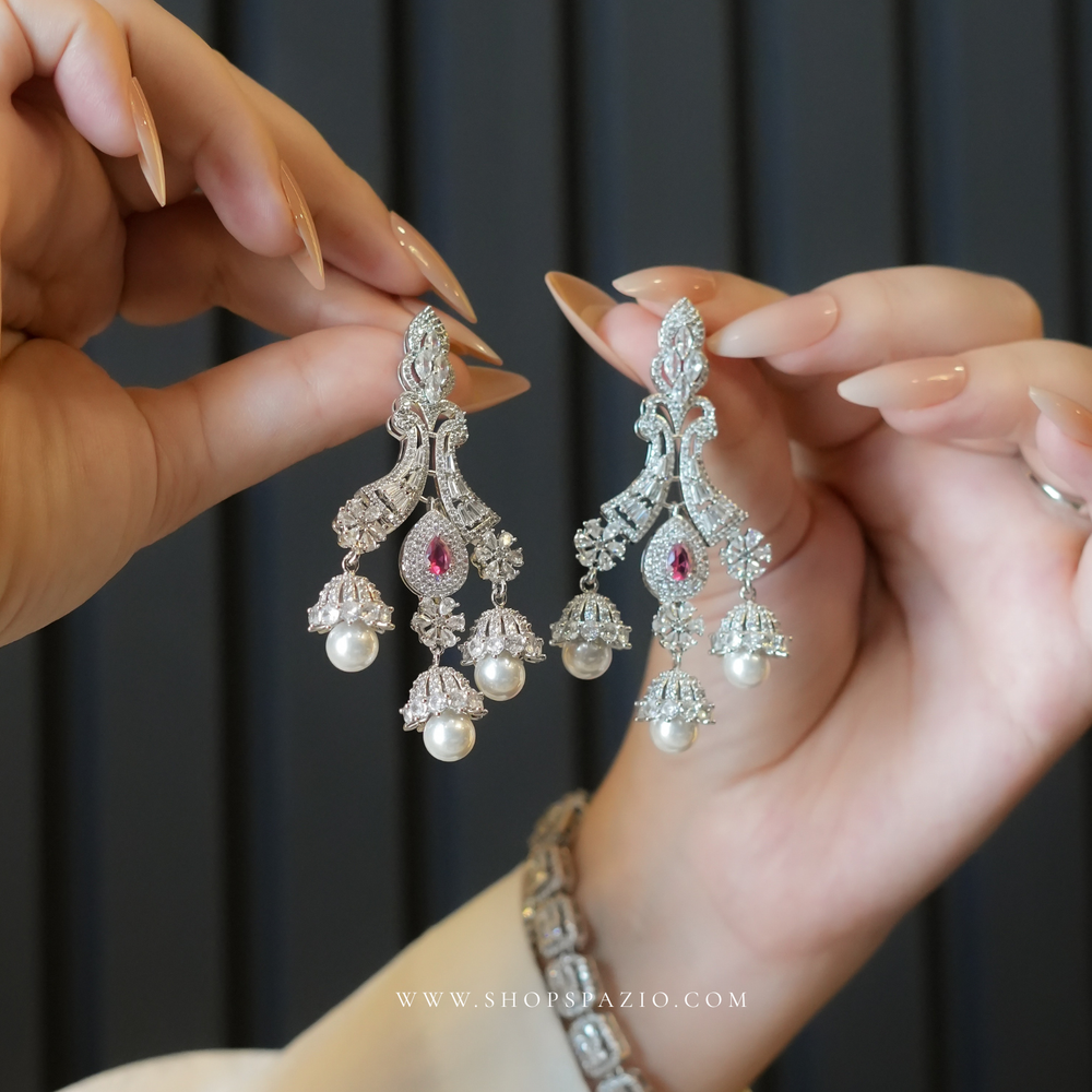 Imperial Ruby Pearl Chandeliers