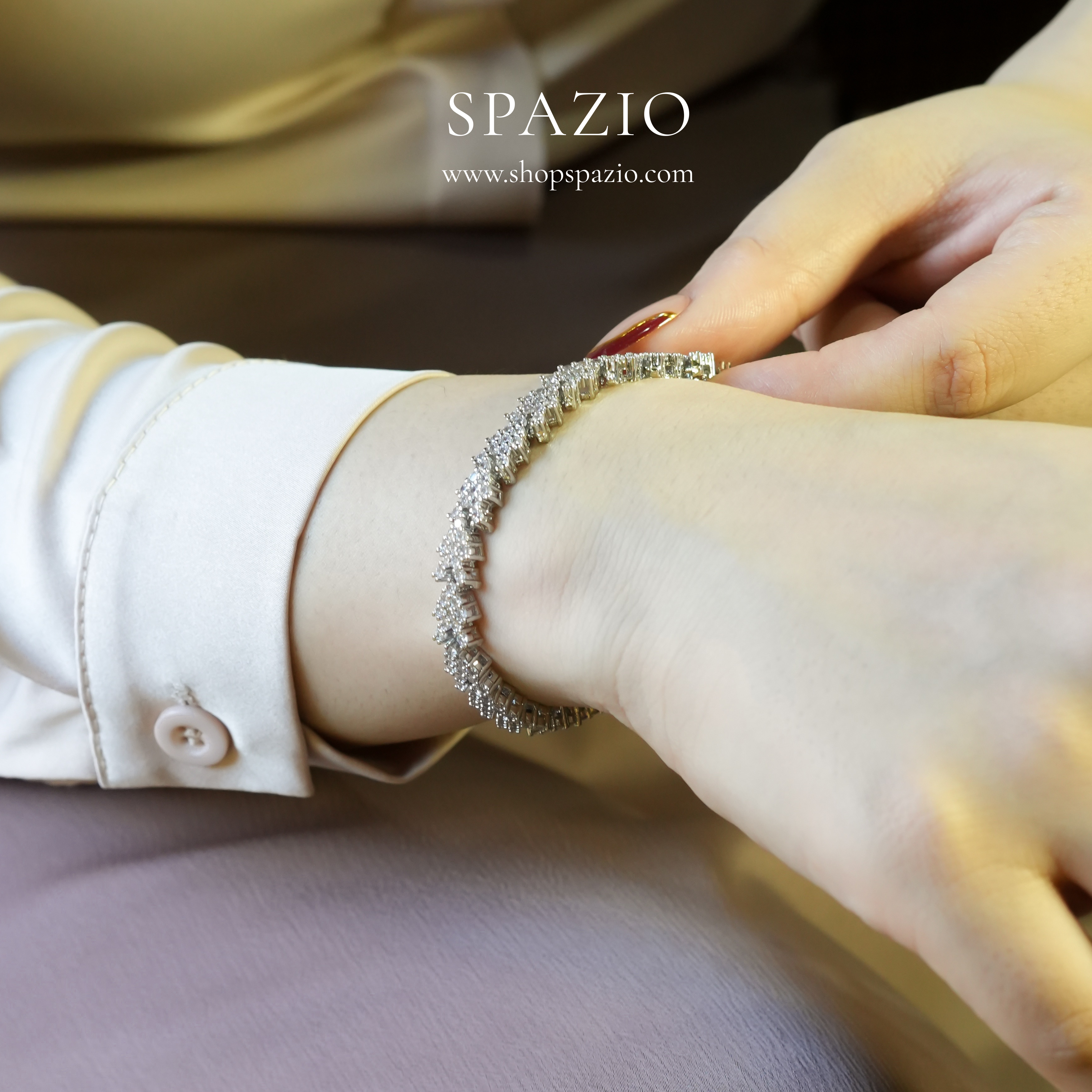 V Sparkle CZ Bracelet