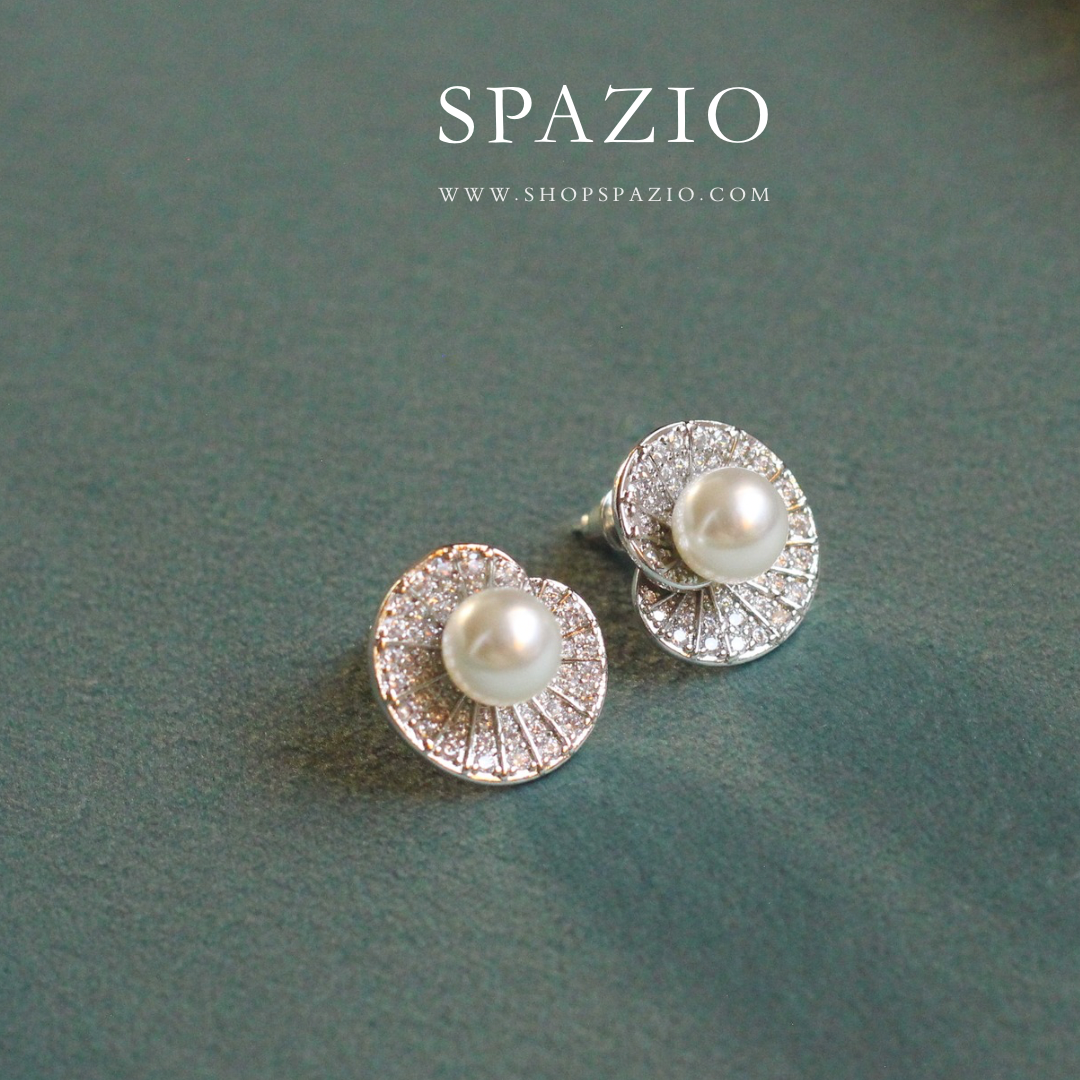 CZ Shell Pearl Studs