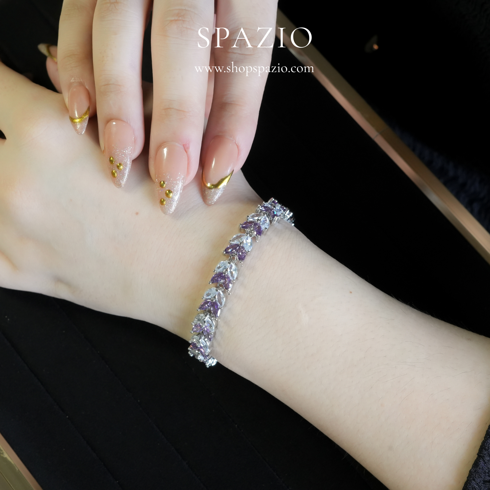 Amethyst Leaf Bracelet
