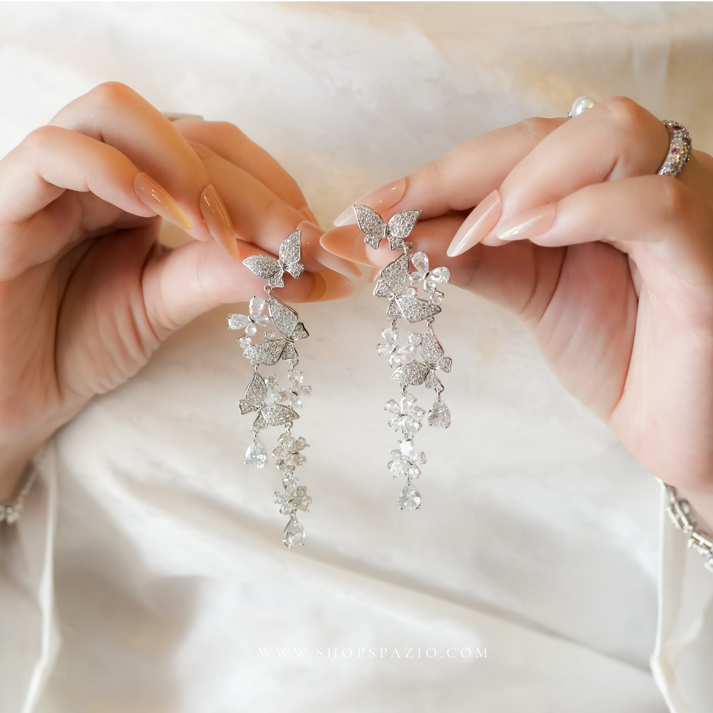 Whimsical Butterfly Drops - Silver