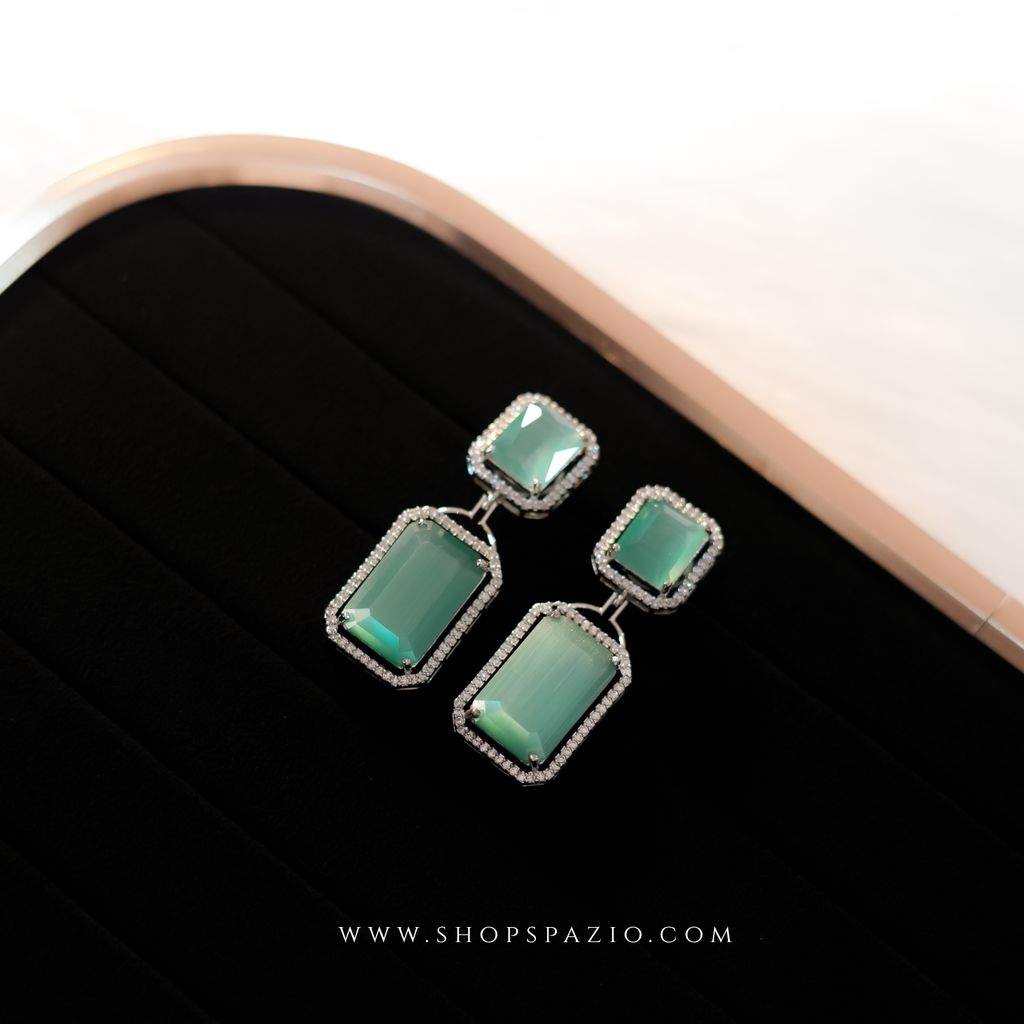 Prisma Duet Earrings - Mint Blue
