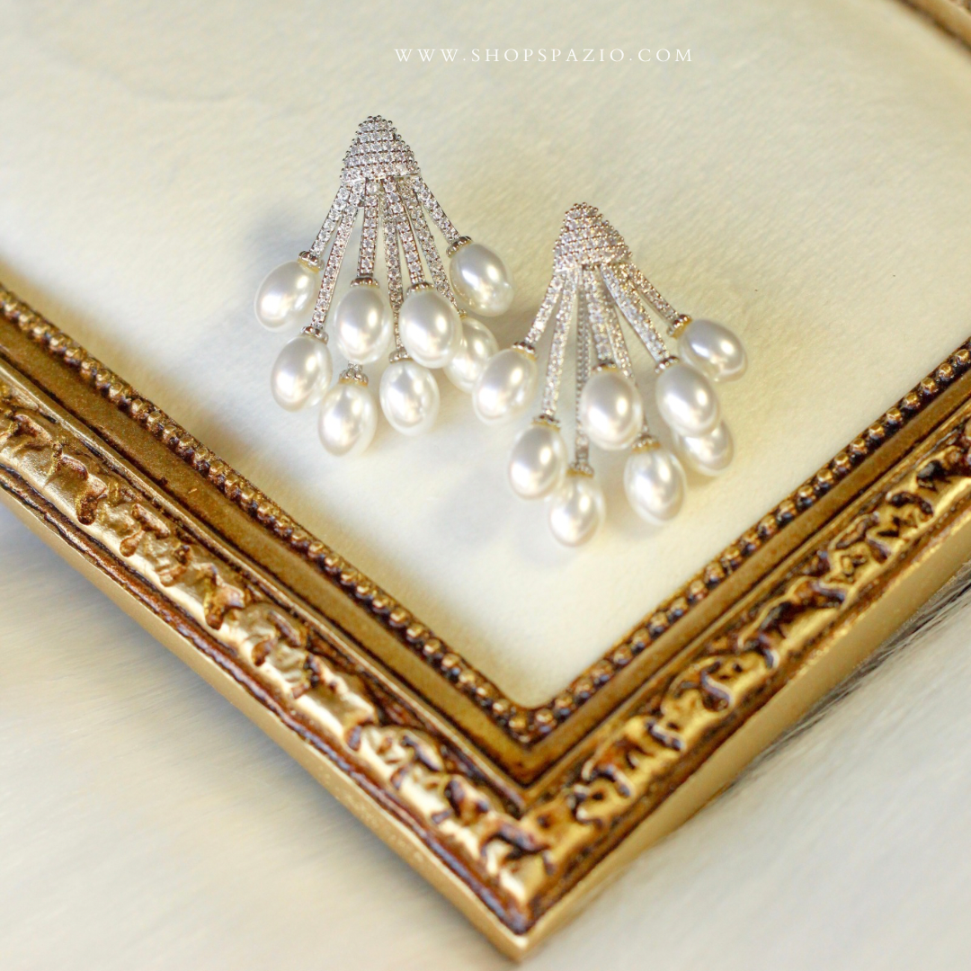 Cluster Pearl Studs