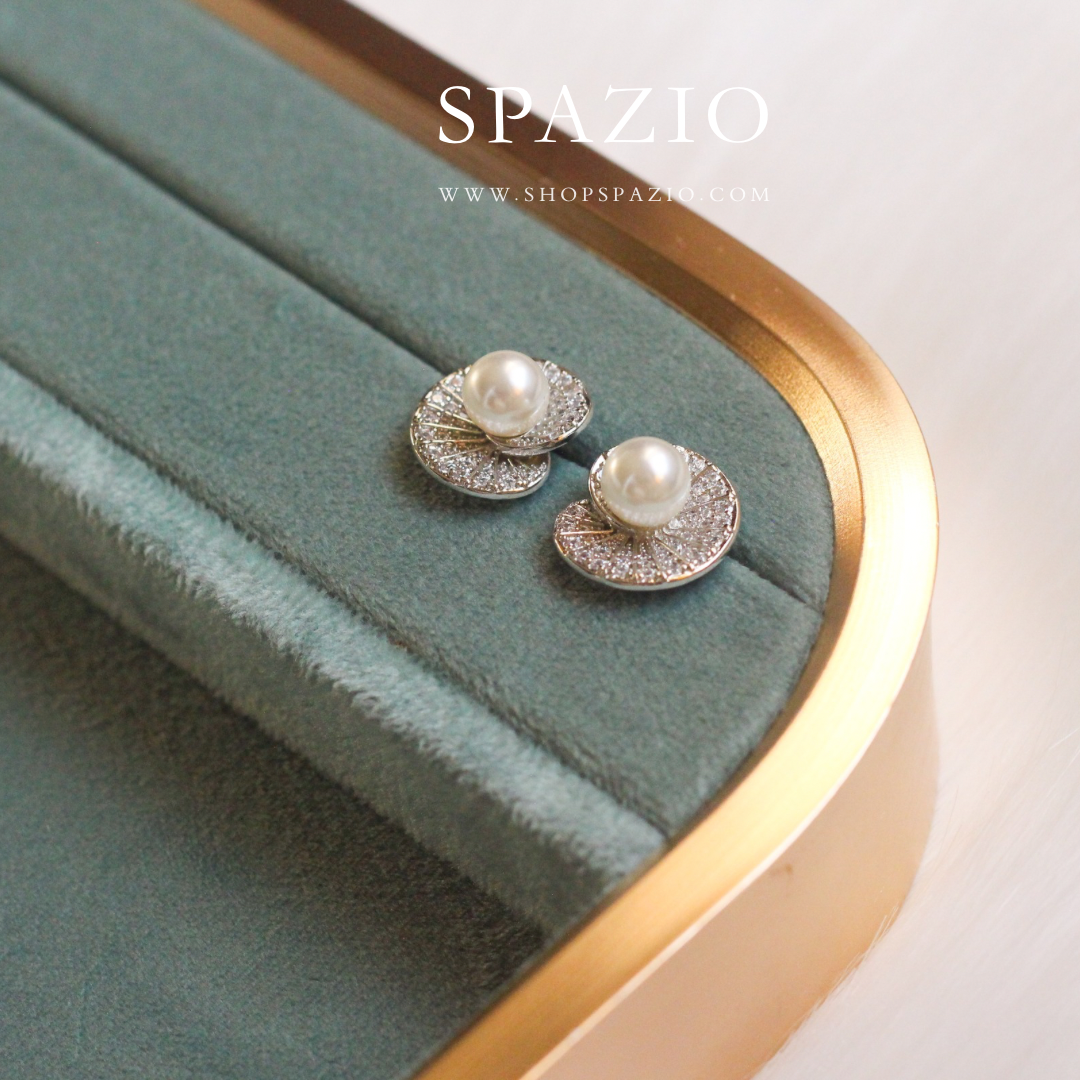 CZ Shell Pearl Studs