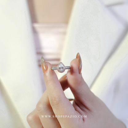 Dewdrop Pear Band Ring