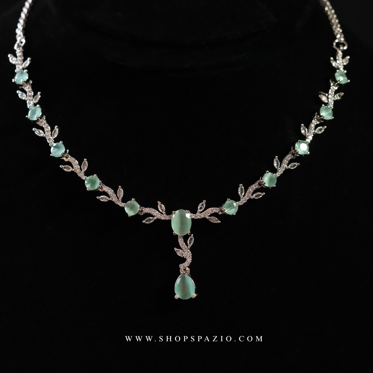 Liora Petals Necklace Set - Mint